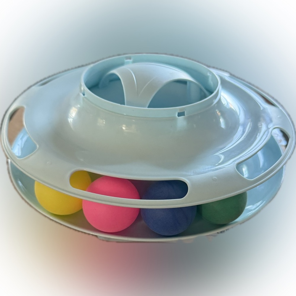 🩵 Interactive 3 Tier Blue Cat Toy with Balls - Picture 9 of 10
